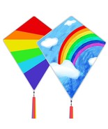 2 Pack Diamond Rainbow Kites For Kids, Beach Kite For Boys And Girls, Ea... - £23.49 GBP