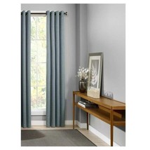 Window curtain panel 108″ L x 52″ W grommet top room darkening heavy blue green - $25.00
