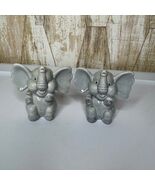Vintage Gray Ceramic Elephant Salt and Pepper Shakers Made in Taiwan - $14.00