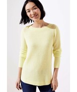 NWT Women&#39;s LOFT L/S Yellow Textured Shirttail Sweater Sz XL - $32.66