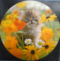 Vintage Springbok Circular Jigsaw Puzzle Kitten "Sitting Pretty" 500+ pi... - $7.20