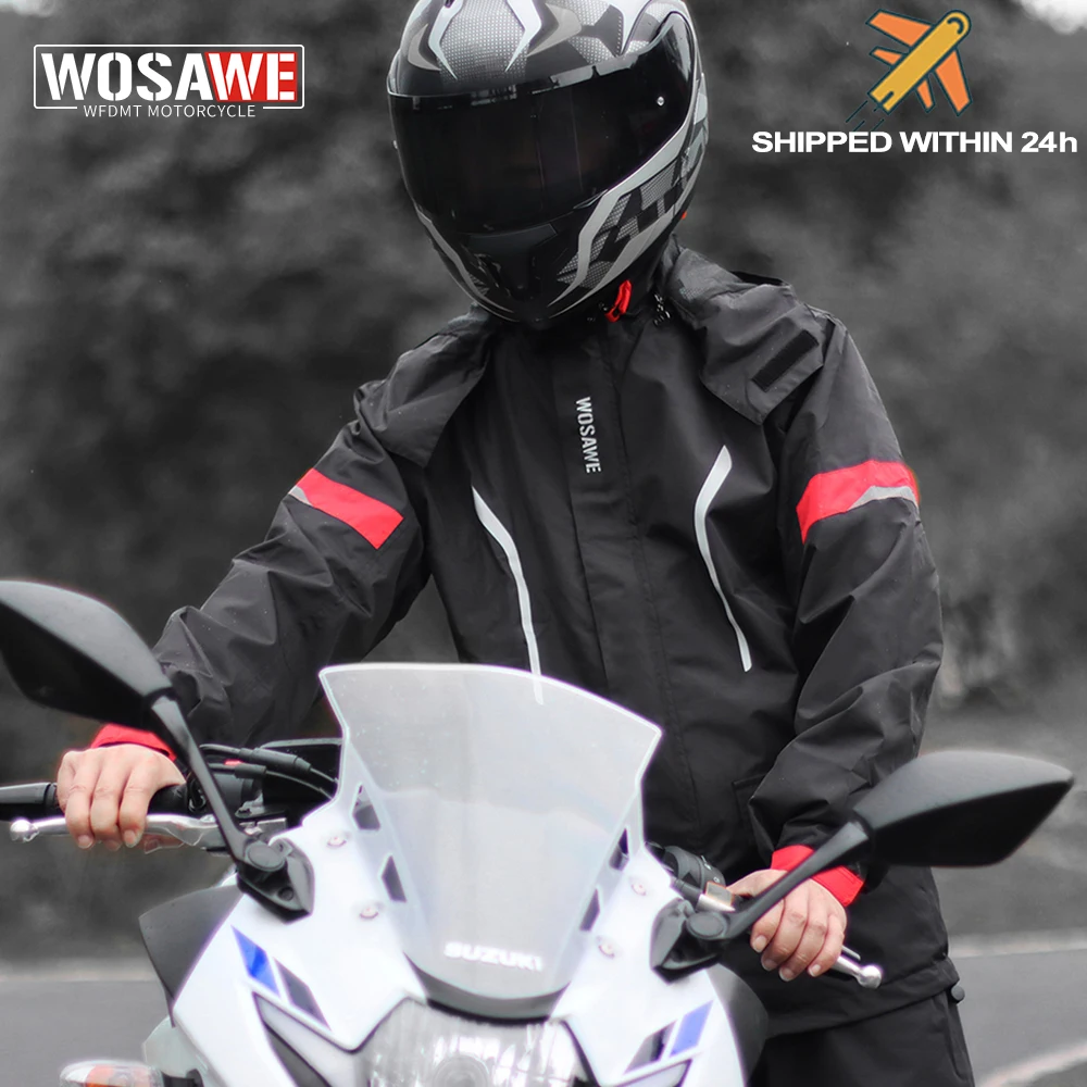 WOSAWE Motorcycle Raincoat Suit Men Outdoor Waterproof Rainwear Shoes Cover - £30.96 GBP+