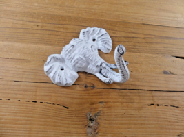 Elephant Coat Hook Hall Tree Entryway Coat Rack Bath Hook Towel Hat Decor White - £10.13 GBP