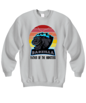 Dad Sweatshirt Dadzilla Father Of The Monsters Ash-SS - £20.74 GBP
