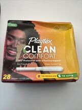 Playtex Clean Comfort Organic Cotton Tampons Duo Pack (14ct Regular/14ct... - $10.79