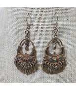 Vintage Hippie Handbag Earrings Gold Tone 2.25 Inch Dangle Drop Hook - $26.19 CAD