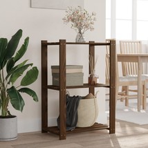 3-Tier Storage Rack Brown 60x38x90 cm Solid Wood Pine - £24.97 GBP