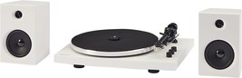 White 2-Speed Bluetooth Turntable Record Player System With Weighted Ton... - £154.71 GBP