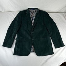 Alan Flusser Sz 42 Deep Green Corduroy Two Button Lined Blazer Sport Coa... - £59.37 GBP