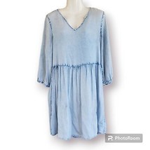 Cute Chambray Peasant Dress sz L - £15.78 GBP