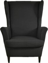 Hzdhclh Black Wingback Chair Slipcovers 2 Piece,Stretch Spandex Black Wi... - $674.63 MXN