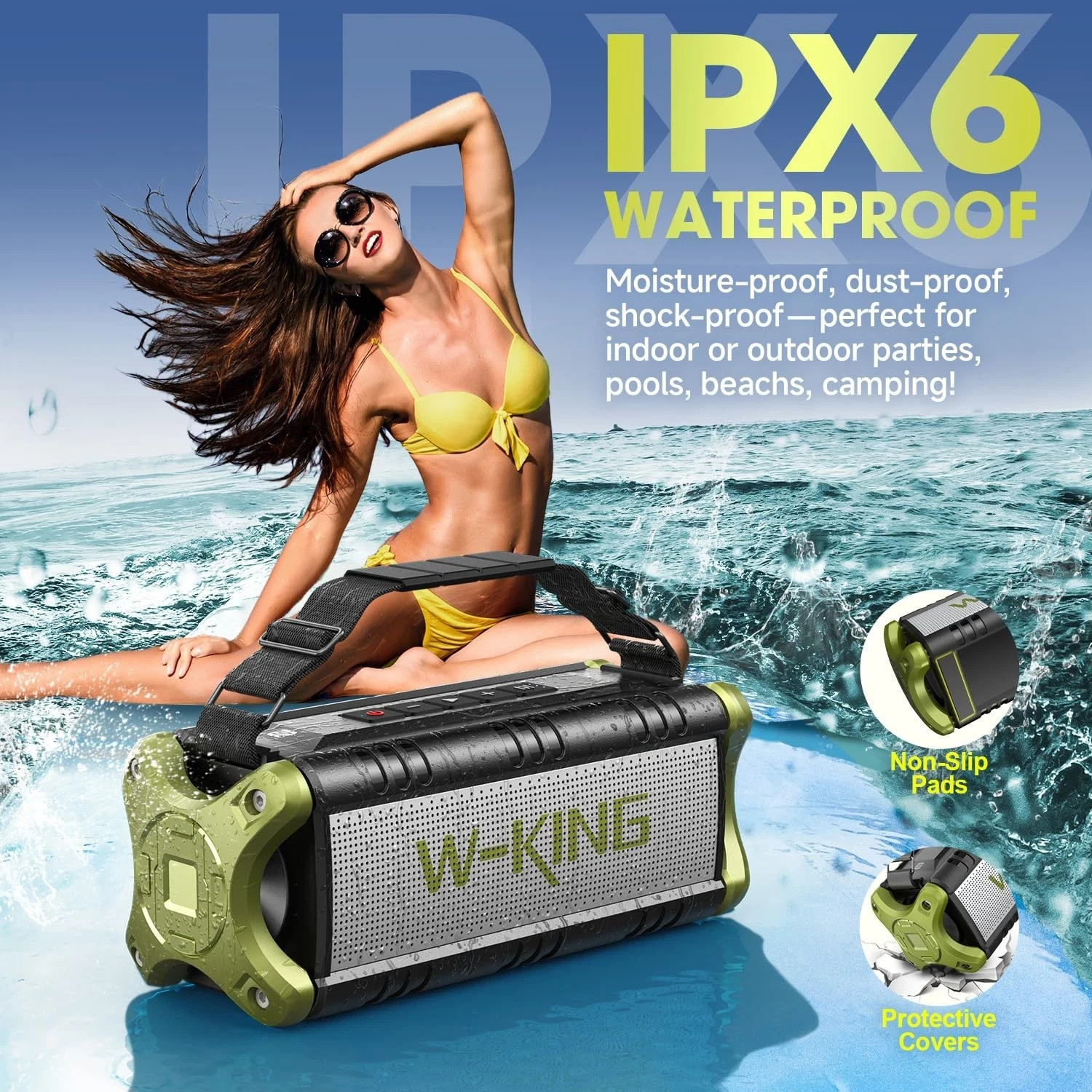 W-KING Portable Bluetooth Speaker IPX6 40H Playtime Power Bank NFC EQ Item image 2