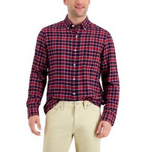 Club Room Men&#39;s Cotton Regular-Fit Plaid Flannel Shirt Navy/Red Check-2XL - $242.83 MXN