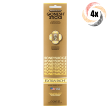 4x Packs Gonesh Extra Rich Incense Sticks Honeysuckle Scent | 20 Sticks Each - £9.93 GBP
