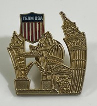 London 2012 Olympic Pin - Gold Big Ben Tower Bridge - Team USA - $9.89