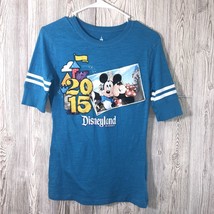 Disney Store Mickey &amp; Minnie Mouse Blue Football Jersey Womens T Shirt Size S - $11.88