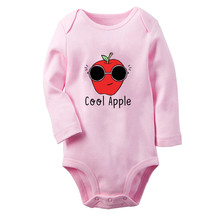 Cool Apple Funny Rompers Newborn Baby Bodysuits Novelty Long One-Piece Outfits - £8.86 GBP