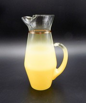 Blendo Yellow Midcentury Cocktail Pitcher 32oz West Virginia Glass Pinch... - $34.99