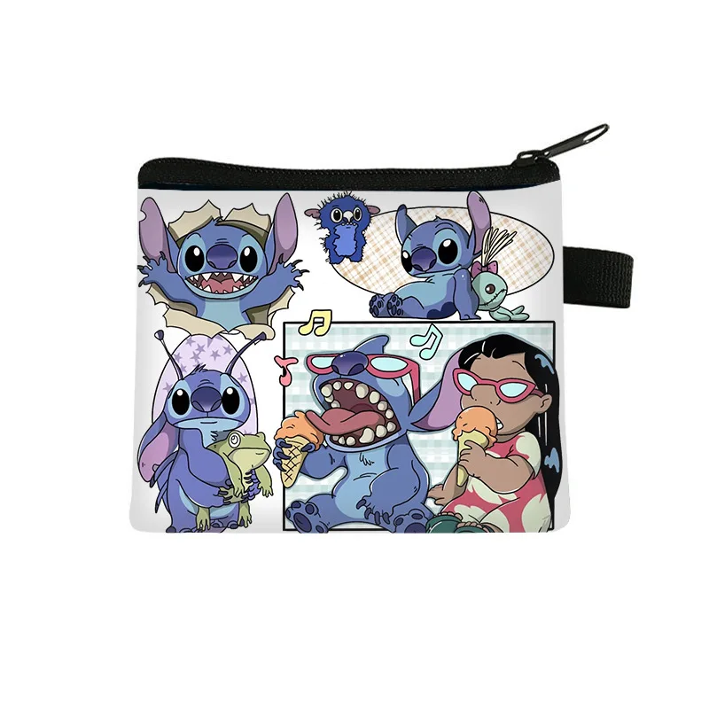 New Anime Stitch Coin Purse Kawaii Lilo Stitch Wallet Cute Angel Storage... - $4.82