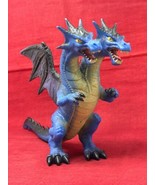 Toys R Us Maidenhead 2 Headed Blue 9&quot; Dragon 2015 Rubber Dungeon &amp; Drago... - £22.19 GBP