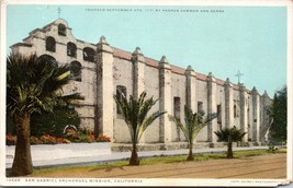 San Gabriel Archangel Mission CA California Detroit Pub Phostint UNP Postcard L3 - $3.91