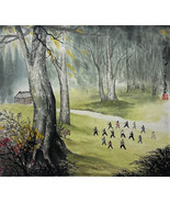Chinese traditional painting, landscape painting, do Tai Chi Chuan - $346.50
