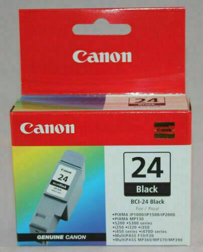 Primary image for New Genuine Canon BCI-24 Black Cartridges Factory-Sealed Out of box NOS (x2)