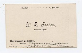  Werner Company Chicago Book Manufacturing Plant Agent Business Card 1900s - $11.88