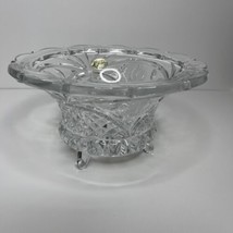 The European Collection Germany 24% Lead Crystal Footed Candy Dish West Germany  - $17.26