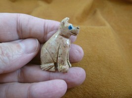 (Y-DOG-GE-18) tan German Shepherd DOG small gem stone carving SOAPSTONE ... - $8.59
