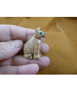 (Y-DOG-GE-18) tan German Shepherd DOG small gem stone carving SOAPSTONE ... - $11.77 CAD
