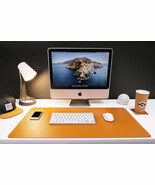 Recycled Leather Desk Pad, Office Desk Mat, Set of Desk Mat and Coaster - $56.91 CAD