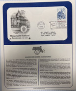 American Mail Cover FDC &amp; Info Sheet Massachusetts Statehood 1988 - £17.84 GBP