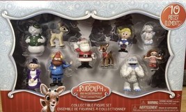 Rudolph the Red Nosed Reindeer Christmas Holiday 10pc Collectible Figures NEW - £45.07 GBP