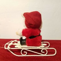 Super Cute Santa Plush on Enamel Metal Sled Sleigh Christmas Ornament 19... - £10.32 GBP