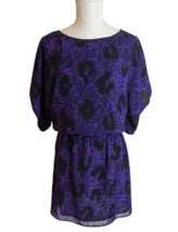 Jessica Simpson Women&#39;s Purple Leopard Animal Print Sheer Dress SZ S - £5.93 GBP