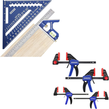 WORKPRO Rafter Square and Combination Square Tool Set+Workpro 6&quot;(2) and 4-1/2&quot;(2 - £48.33 GBP
