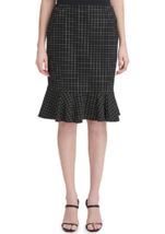 Nwt Calvin Klein Black White Pencil Ruffle Hem Career Skirt Size 10 12 14 $79 - £40.76 GBP+