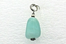 Greenish Blue Stone Pendant REAL SOLID .925 Sterling Silver 3.3 g - £28.40 GBP