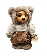 1992 Signed Robert Raikes Bear Alec Handcrafted Carved Wooden Faces &amp; Fe... - $70.07 CAD