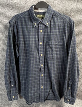 VTG Eddie Bauer Shirt Mens Medium Blue Plaid Flannel Button Down Long Sleeve - £19.29 GBP