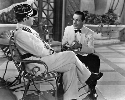 Casablanca Humphrey Bogart Claude Rains drinks and cigarettes 12x18 Poster - $19.99