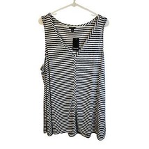 Torrid Women&#39;s Blue and White Striped Tank NWT Size 3 V Neck Flowy Soft - $18.69