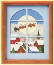 Christmas Up On The Rooftops Santa Reindeer Cross Stitch Kit 8&quot; x 10&quot; - $18.99