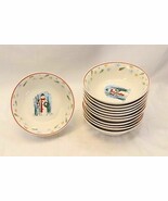 Enchanted Forest Christmas Snowman Soup Cereal Bowls 7&quot; Lot of 12 Xmas - $661.16 MXN