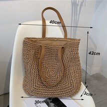 Yogodlns Summer Large Capacity Straw  Bag Rattan Beach Bags Woven Handle Bag Cas - £61.19 GBP