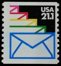 1985 21.1c Sealed Envelope, Coil Scott 2150 Mint F/VF NH - $0.99