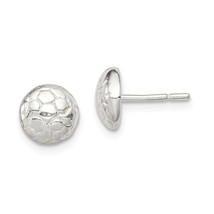 Sterling Silver Soccer Ball Stud Earrings Jewelry - £61.47 GBP