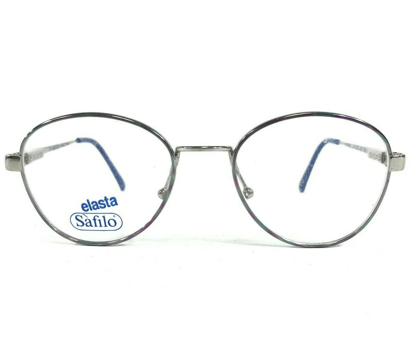 Elasta Safilo 469 66Q Kinder Brille Rahmen Lila Silber Rund Oval Voll Felge - $39.59