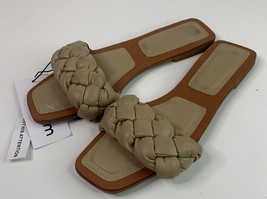 Shoe’n tale Depdream Square Toe Braided Puffy Slide Sandal A-beige NWOB B2 - £14.17 GBP
